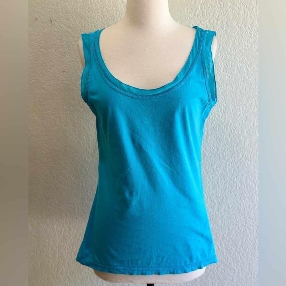 Johnny Was Turquoise Blue Scoop Neck Tank Top